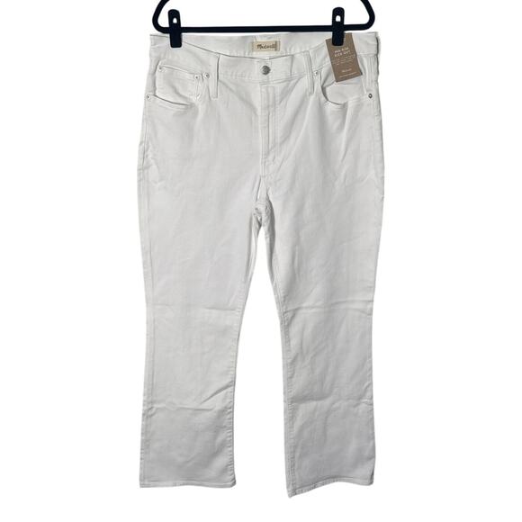 NWT Madewell Tall Kick Out Crop Jeans in Pure White Size 33T - Picture 4 of 15